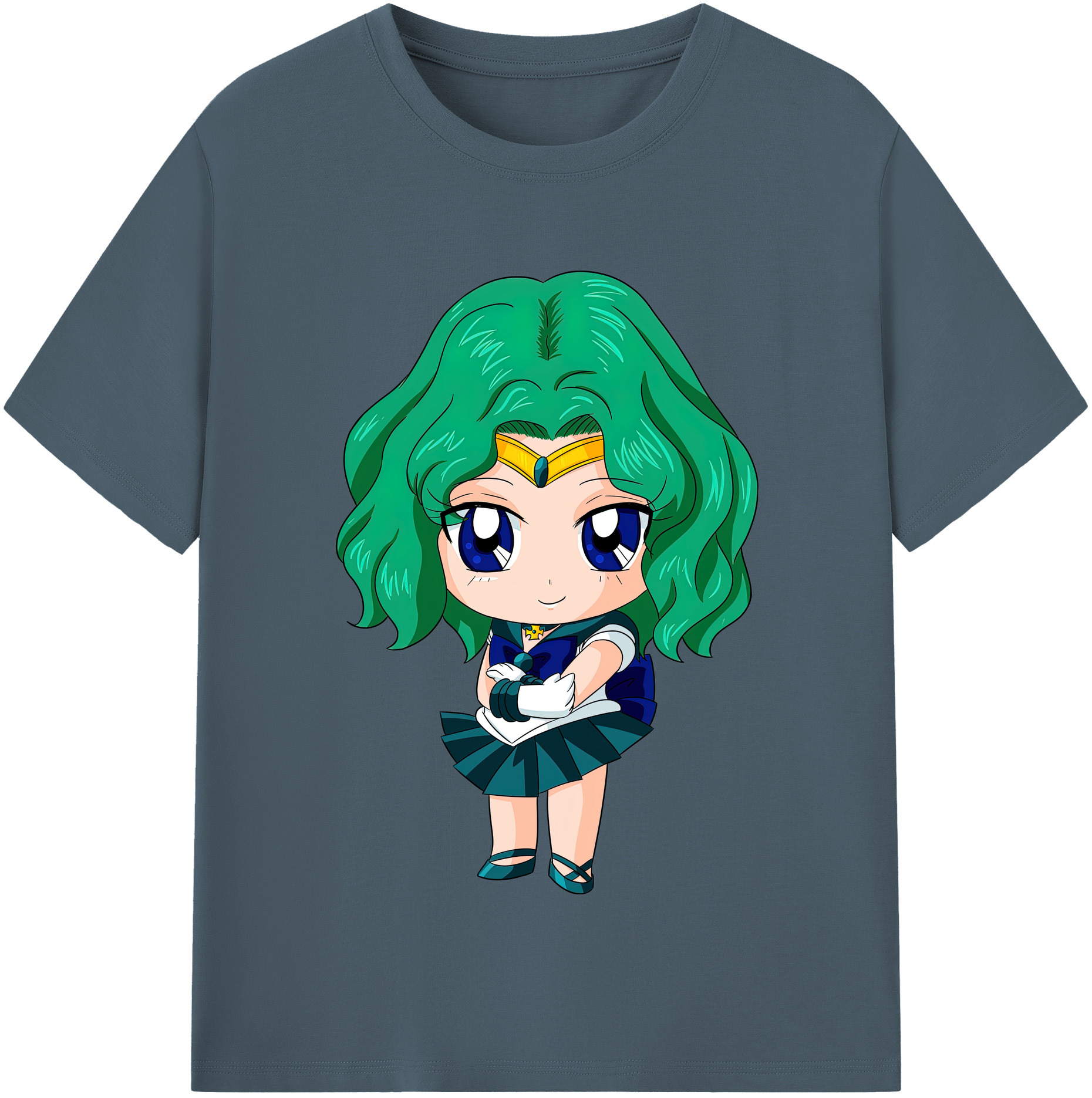 （画像用） 美少女戦士セーラームーン 海王 みちる（かいおう みちる） Sailor Moon Kaiou Michiru 綿100％半袖Tシャツ（フロントプリント）
